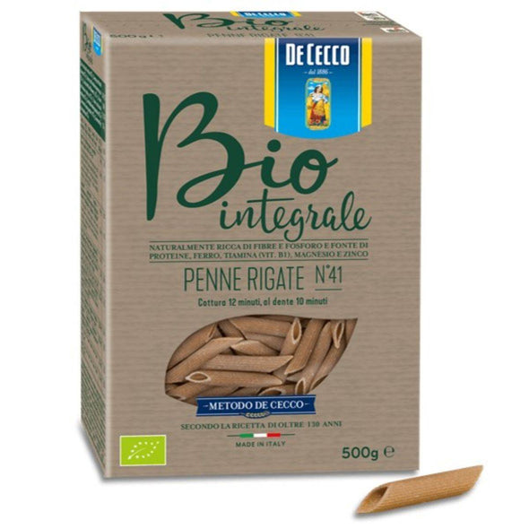 DeCecco Organic Wholewheat Penne Rigate 500g