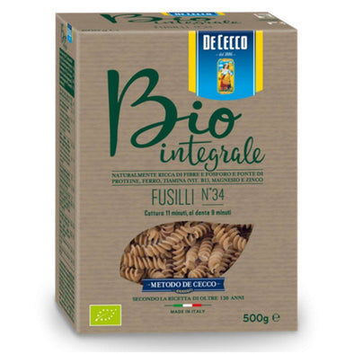 DeCecco Organic Wholewheat Fusilli 500g