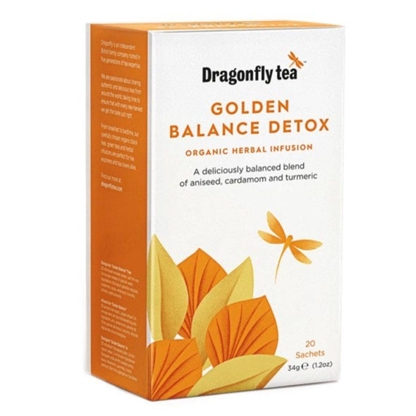 Dragonfly Organic Golden Balance Turmeric Herbal Tea 20 Bags x 4