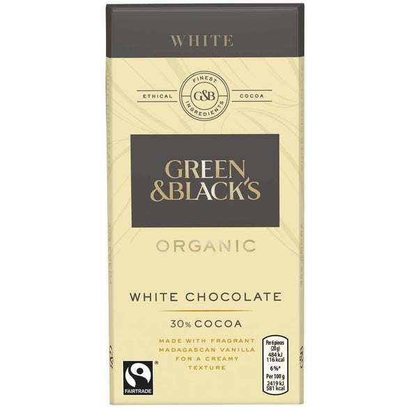 Green & Blacks White Chocolate Bar 90g x 15