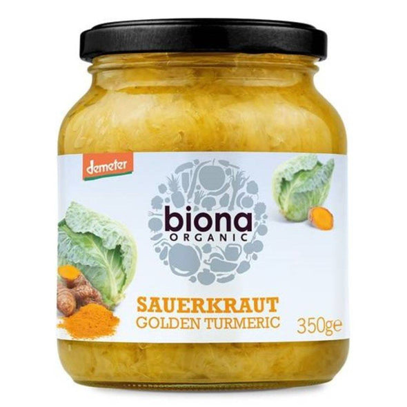 Biona Demeter Sauerkraut Golden Turmeric 350g x 6