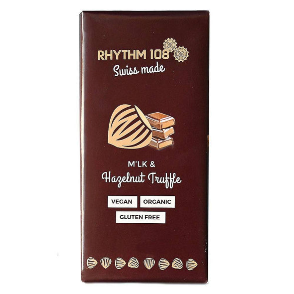 Rhythm 108 Swiss Chocolate Bar - Hazelnut Truffle Filling 100g x 9