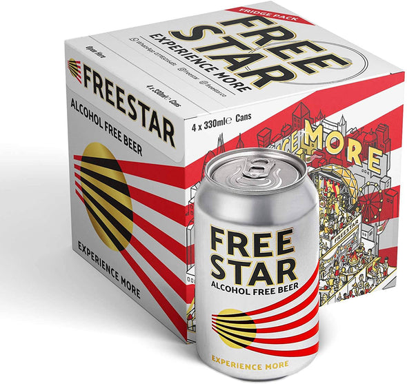 Freestar Award Winning 0.0% ABV Gluten/F Beer - Multi Can (330mlx4)