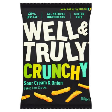 Well & Truly Crunchies - Sour Cream Onion 100g x 14