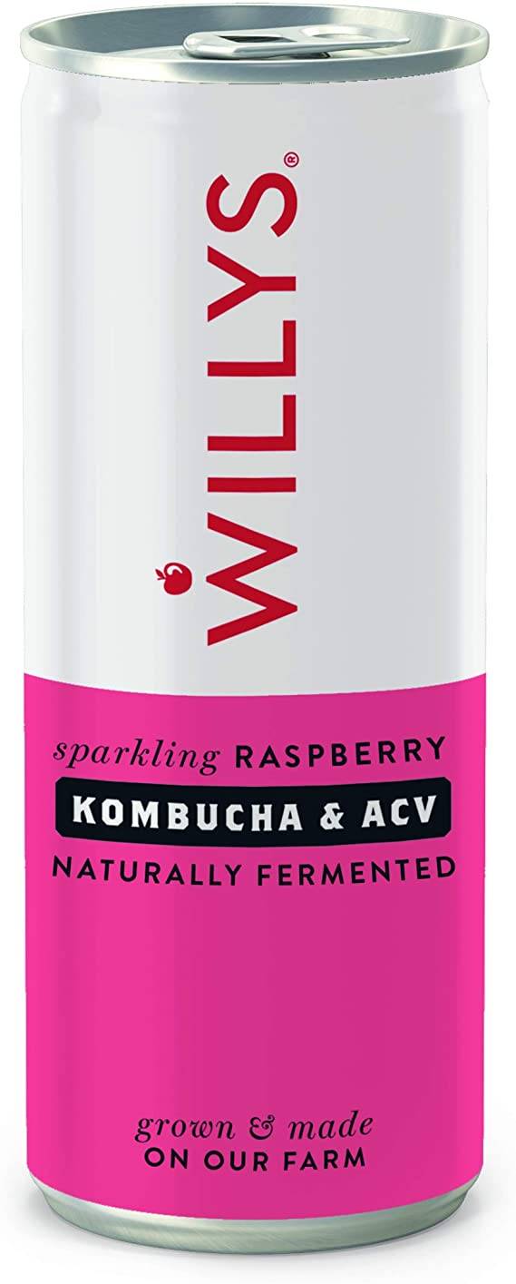 Willys Sparkling Raspberry Kombucha & ACV Drink 250ml x 12