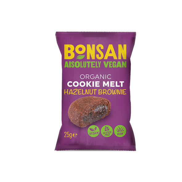 Bonsan Organic Vegan Cookie Melt - Hazelnut Brownie 25g x 16